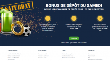 20Bet Bonus de dépôt du samedi